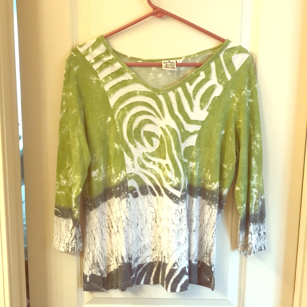Green printed top